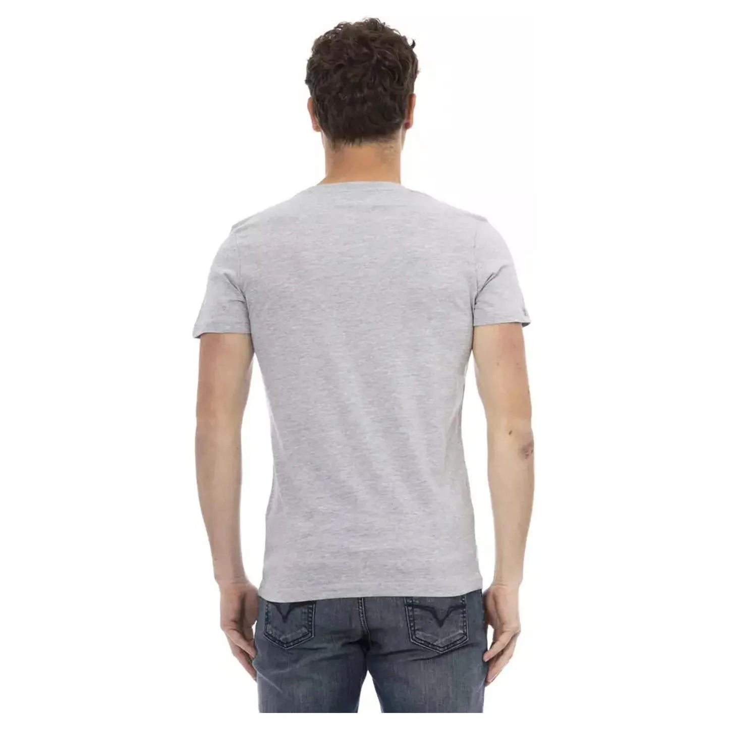 Trussardi Action Sophisticated Gray Tee with Elegant Front Print gray-cotton-t-shirt-65