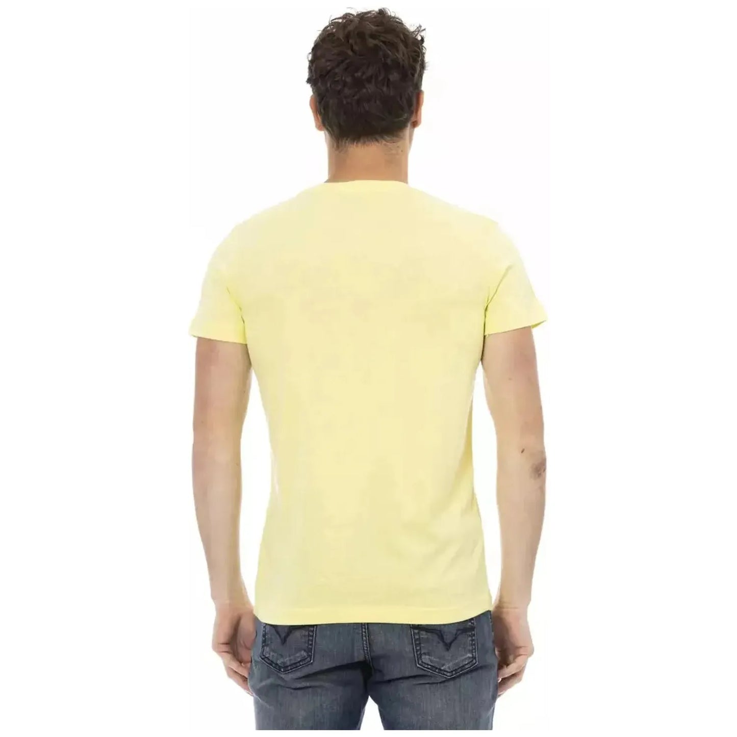 Trussardi Action Sunshine Yellow Casual Tee with Graphic Print yellow-cotton-t-shirt-13