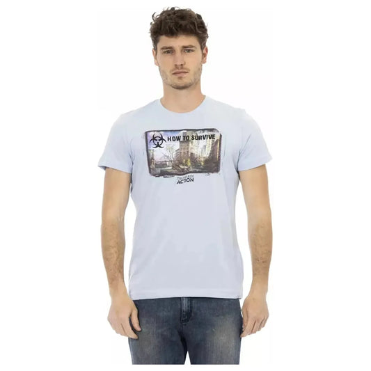 Trussardi Action Elevated Casual Light Blue Tee for Men light-blue-cotton-t-shirt-13