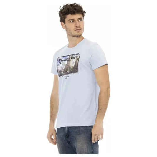 Elevated Casual Light Blue Tee for Men
