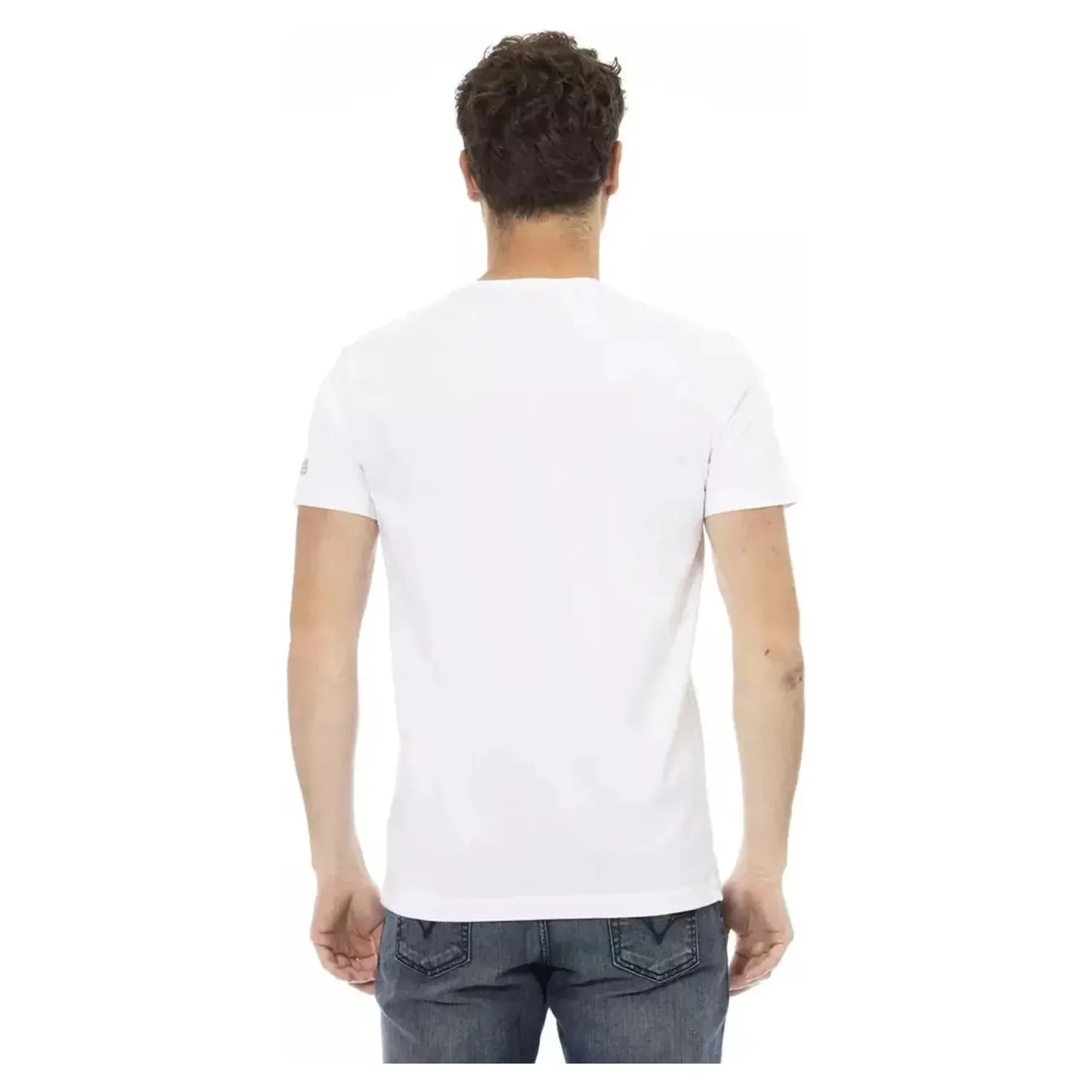 Trussardi Action Elegant Short Sleeve Round Neck T-shirt white-cotton-t-shirt-121