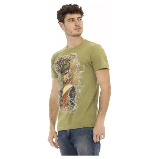 Trussardi Action Chic Green Short Sleeve Tee with Front Print green-cotton-t-shirt-42