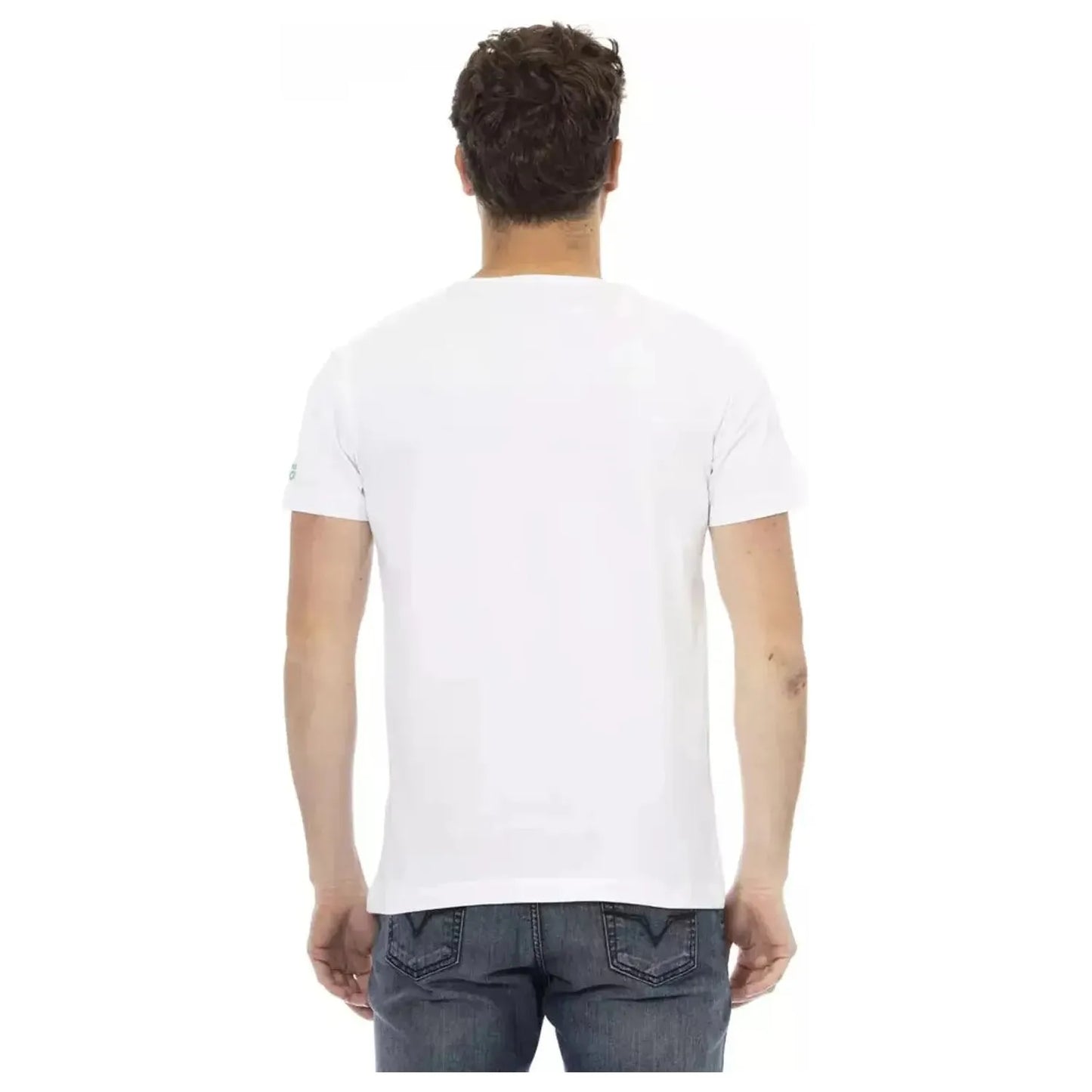Trussardi Action Elegant White Cotton Blend Tee white-cotton-t-shirt-126