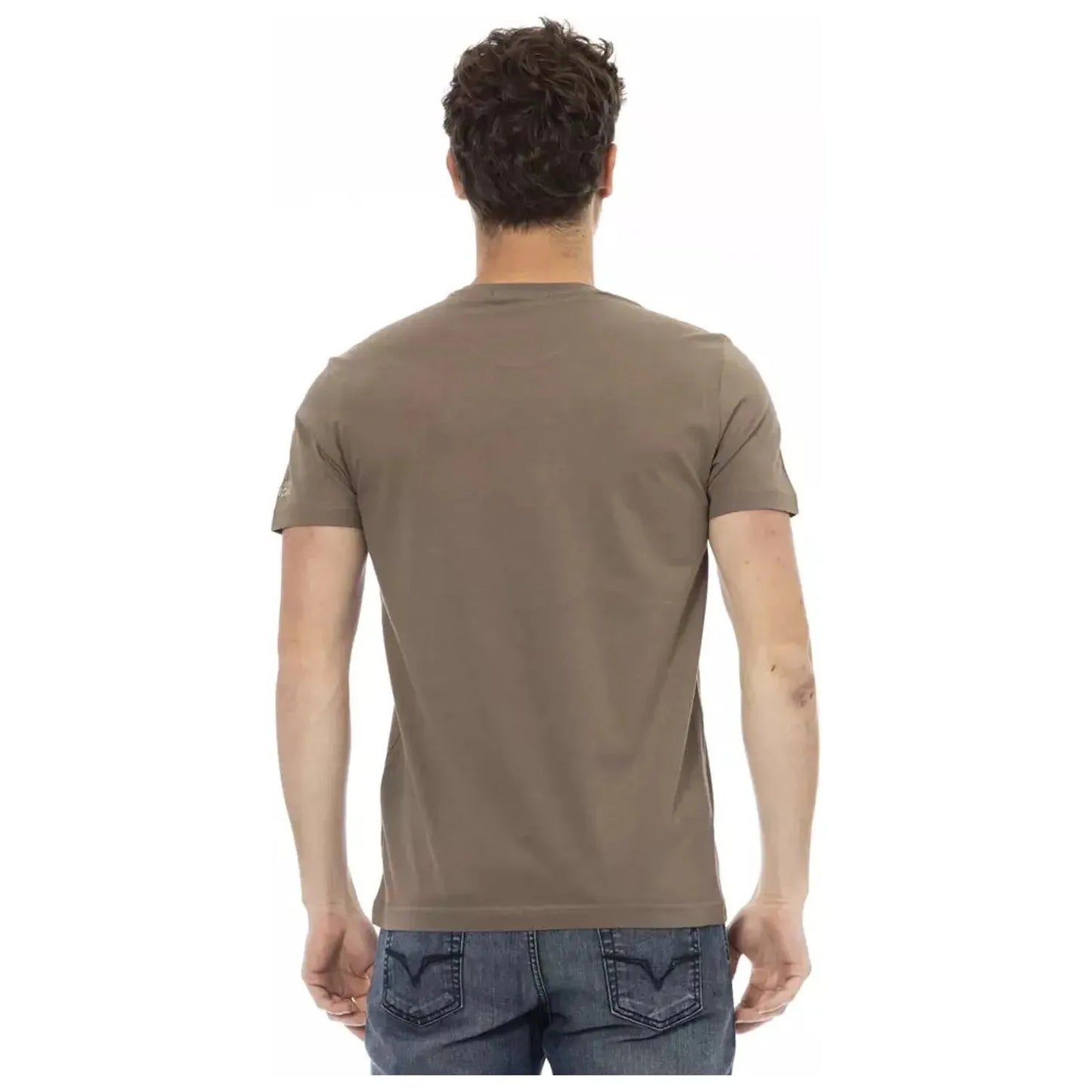 Trussardi Action Chic Brown Short Sleeve Cotton-Blend Tee brown-cotton-t-shirt-14