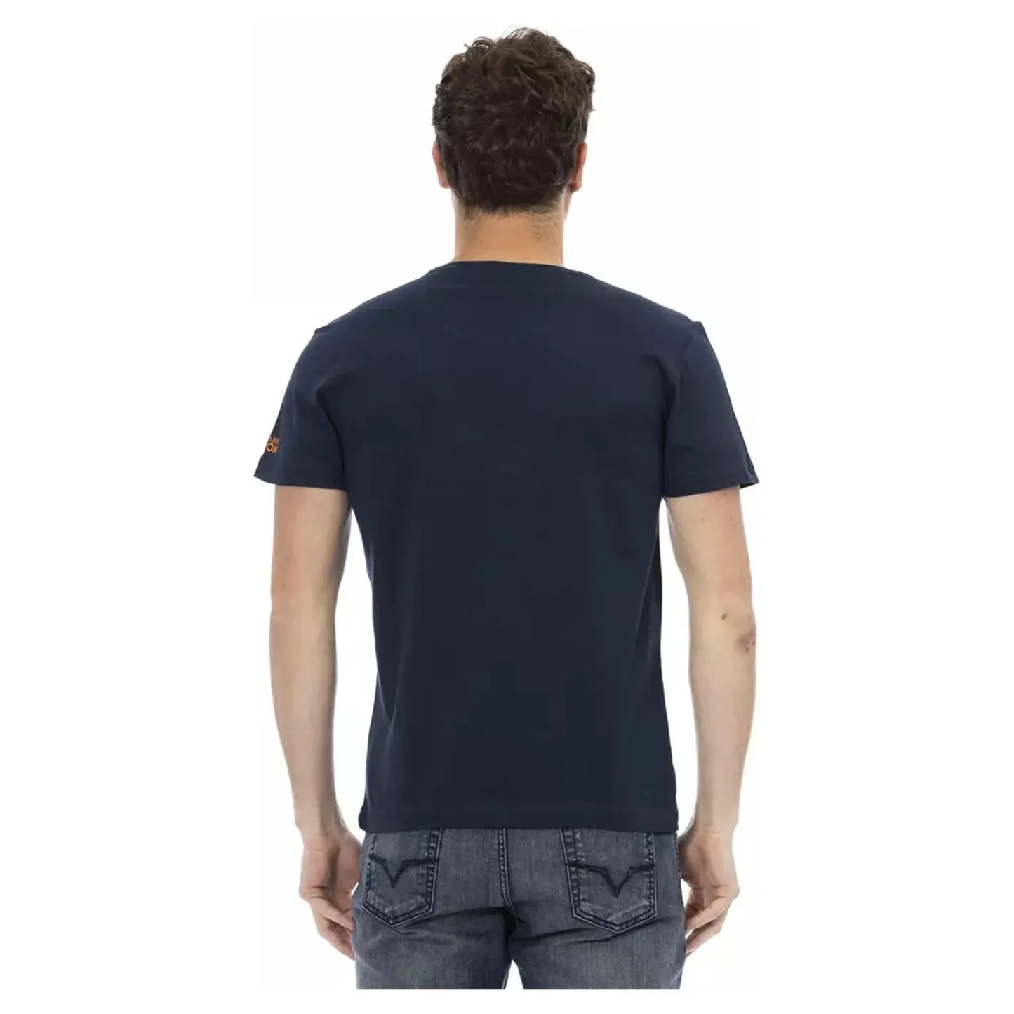 Trussardi Action Elegant Round Neck Short Sleeve Tee blue-cotton-t-shirt-93