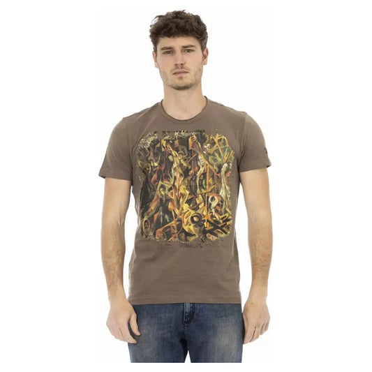 Trussardi Action Elegant Brown Tee with Chic Front Print brown-cotton-t-shirt-5 product-22715-2141695630-21-2124db1a-6f2.webp