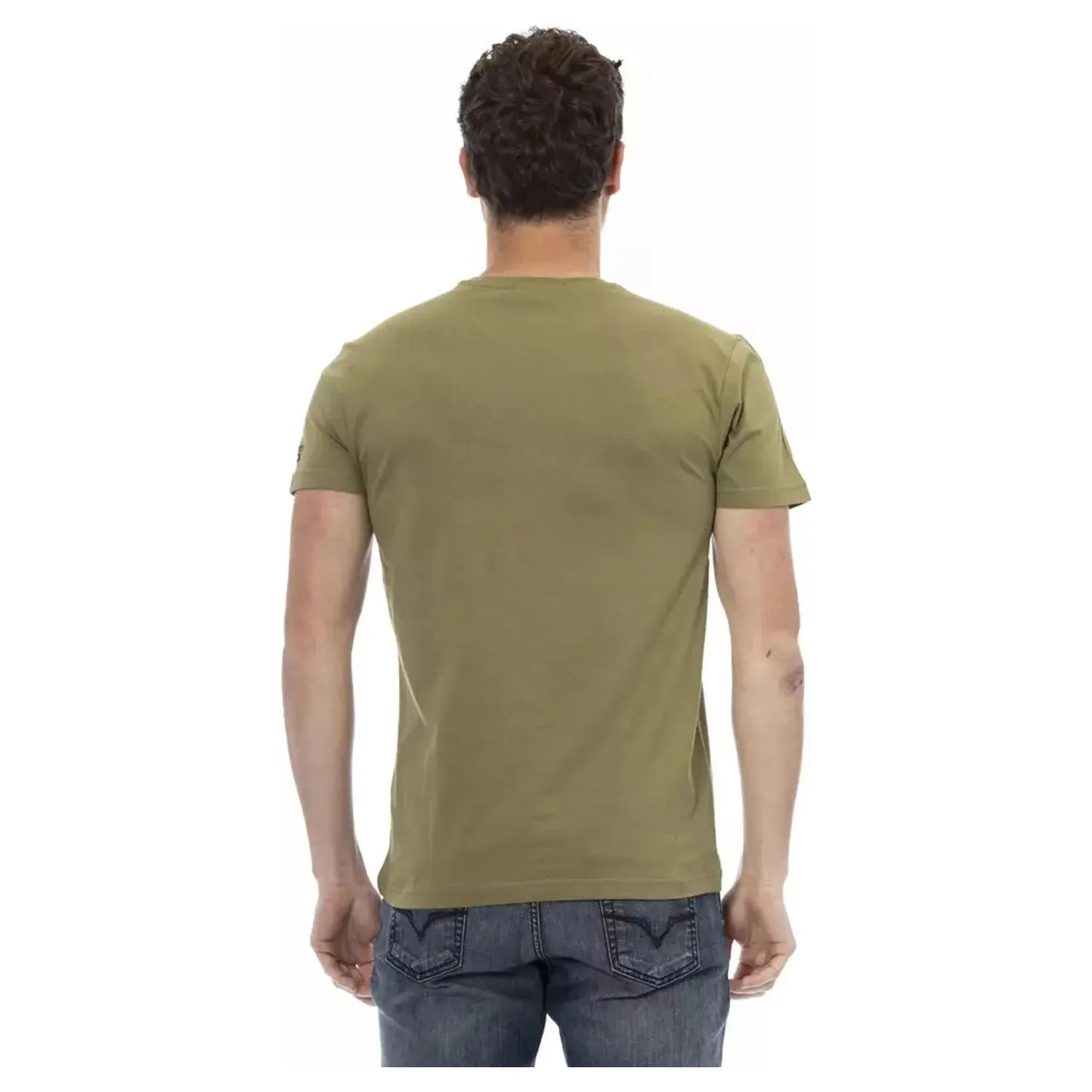 Trussardi Action Sleek Green Short Sleeve Tee with Chic Print green-cotton-t-shirt-47