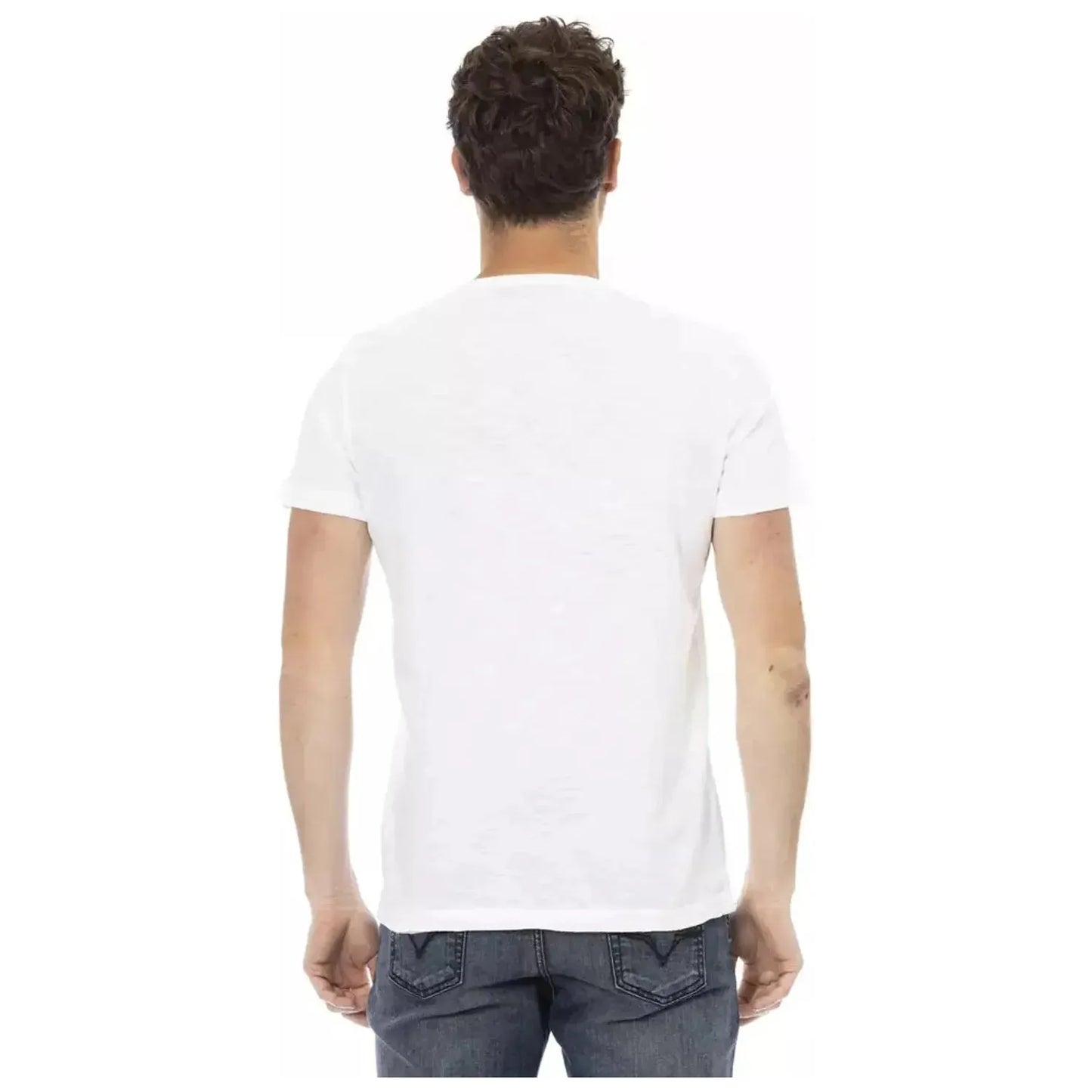 Trussardi Action Chic White Tee with Front Print white-cotton-t-shirt-99