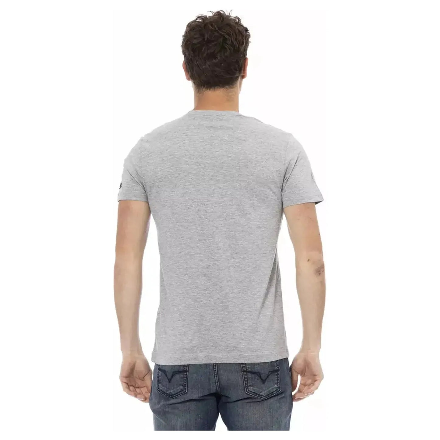 Trussardi Action Elegant Short Sleeve Gray Tee for Men gray-cotton-t-shirt-70