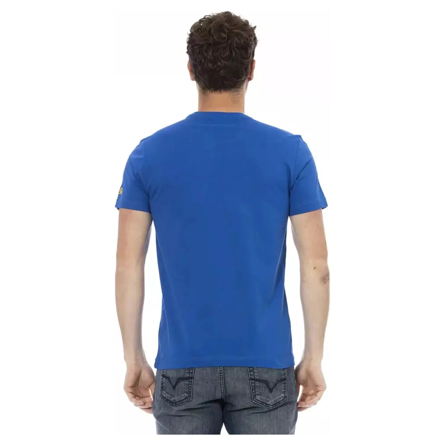 Trussardi Action Elegant Blue Tee with Front Print blue-cotton-t-shirt-90