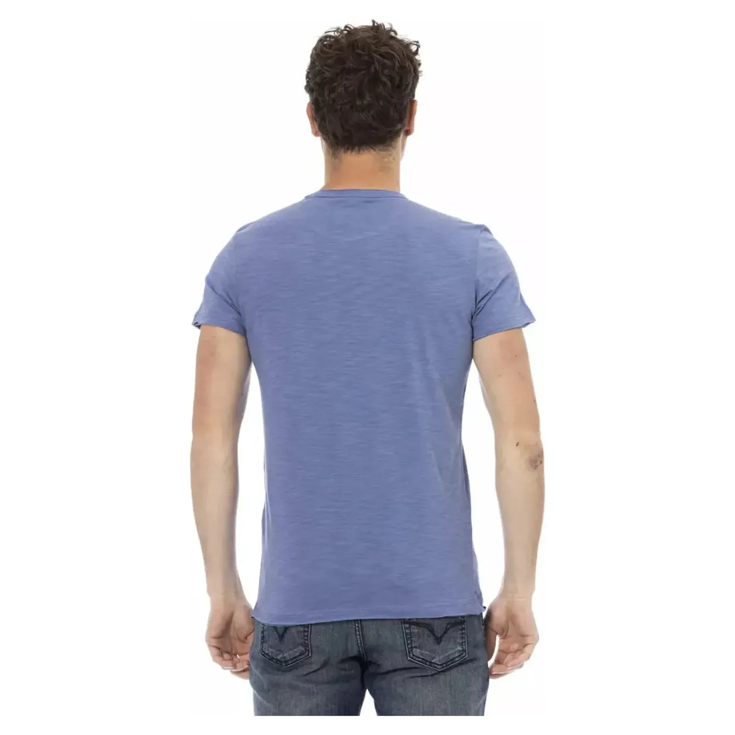 Trussardi Action Chic Blue Short Sleeve Cotton-Blend Tee blue-cotton-t-shirt-28