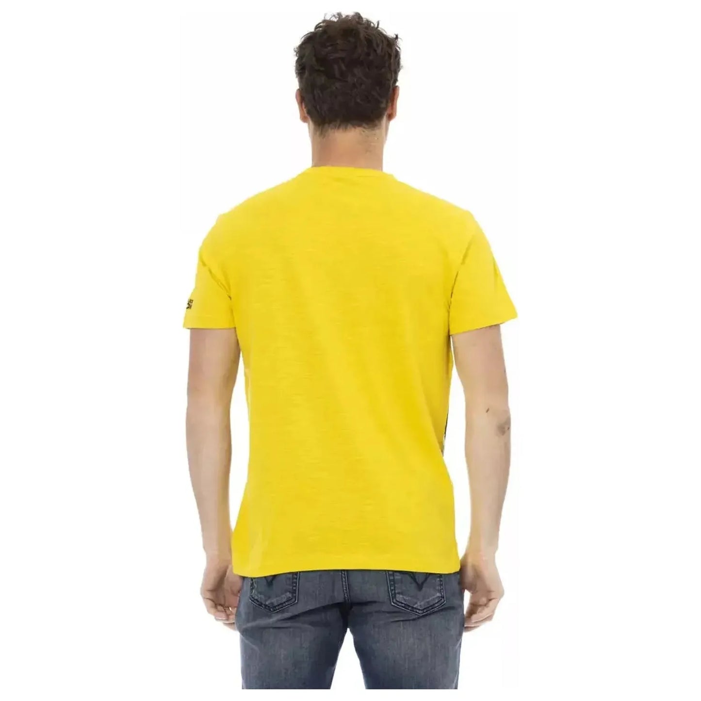Trussardi Action Sleek Short Sleeve Cotton Blend Tee yellow-cotton-t-shirt-12