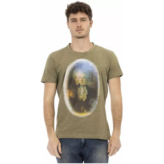 Trussardi Action Emerald Green Cotton Tee with Front Print green-cotton-t-shirt-57