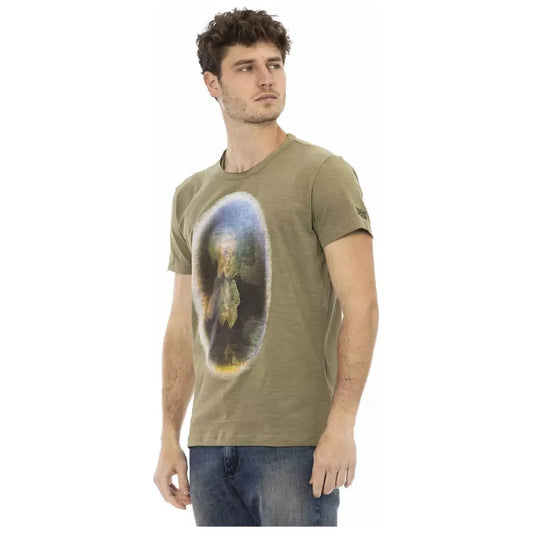 Trussardi Action Emerald Green Cotton Tee with Front Print green-cotton-t-shirt-57