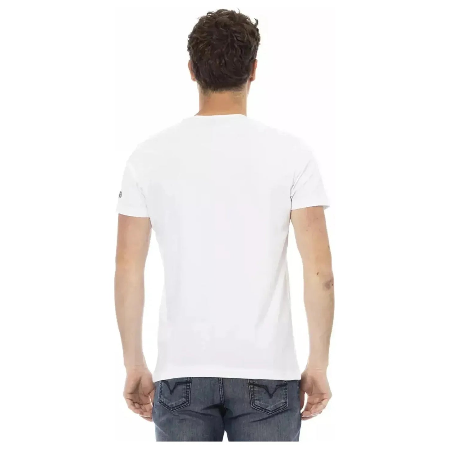 Trussardi Action Elegant White Tee with Graphic Charm white-cotton-t-shirt-124