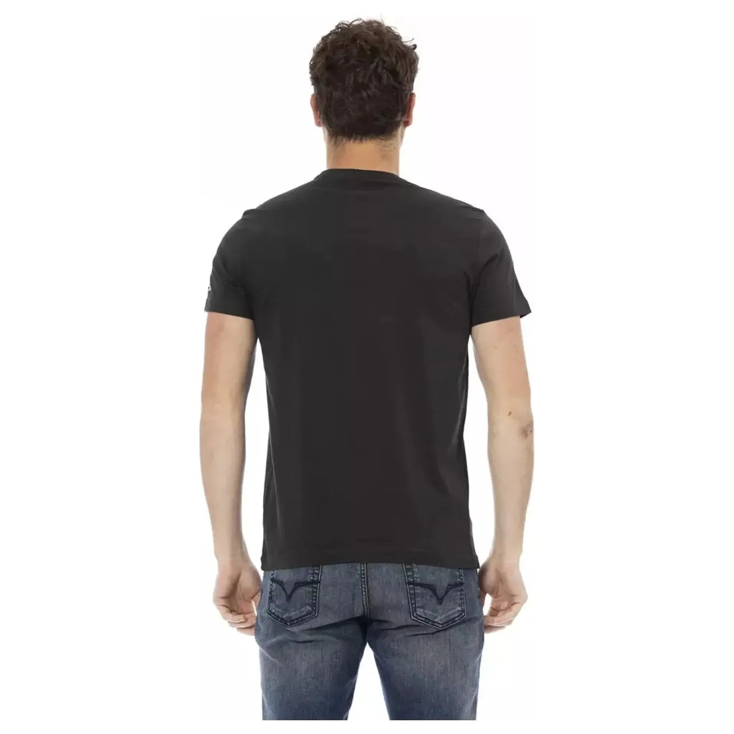 Trussardi Action Elevated Casual Black Short Sleeve Tee black-cotton-t-shirt-75