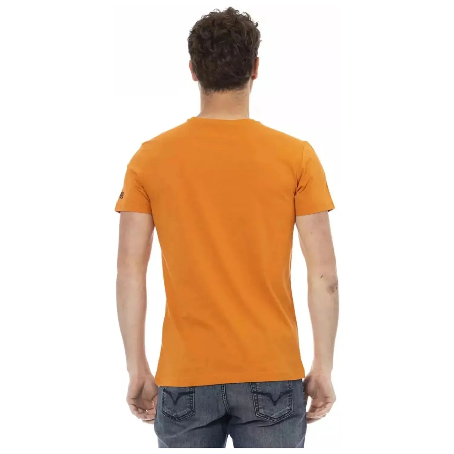 Trussardi Action Chic Orange Short Sleeve Round Neck Tee orange-cotton-t-shirt-26