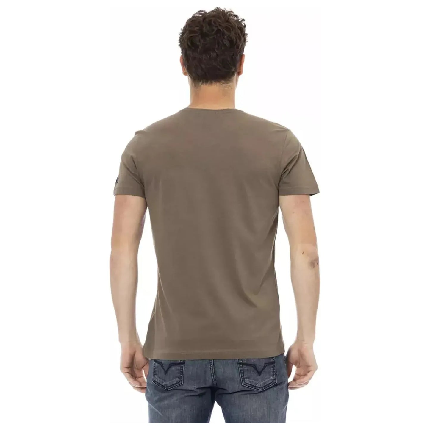 Trussardi Action Elegant Cotton Blend Brown Tee brown-cotton-t-shirt-12