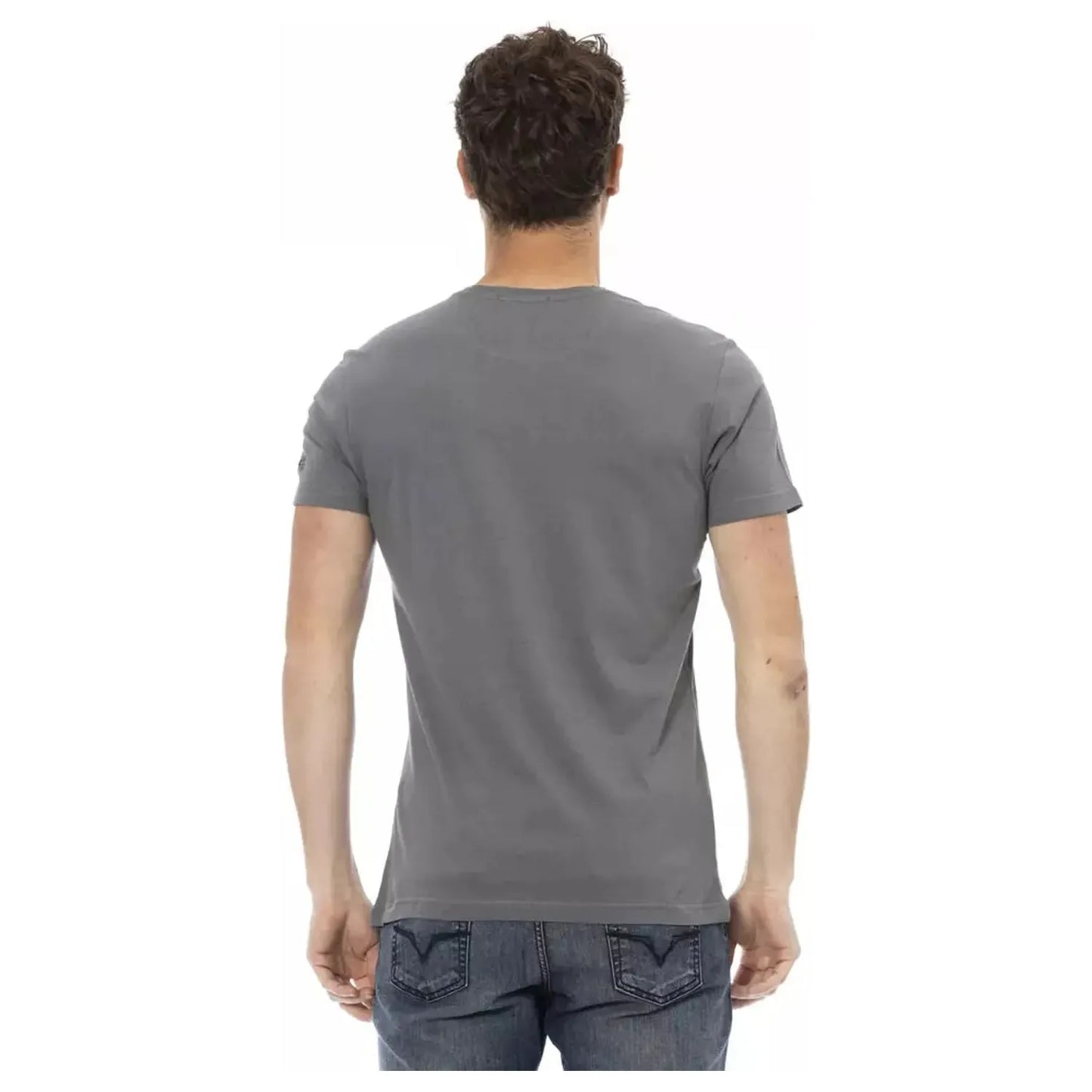 Trussardi Action Elegant Gray Short Sleeve T-shirt gray-cotton-t-shirt-83