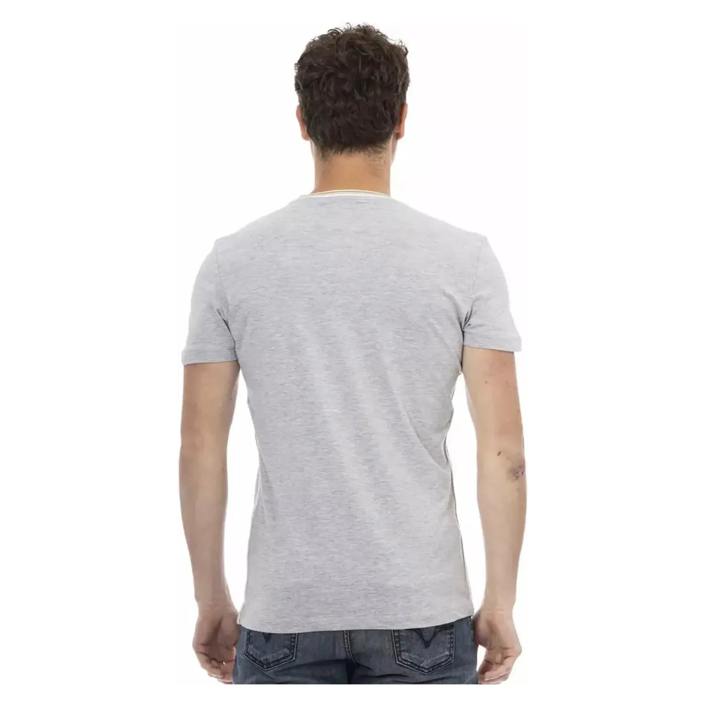 Trussardi Action Chic Gray Cotton Blend Casual Tee gray-cotton-t-shirt-67