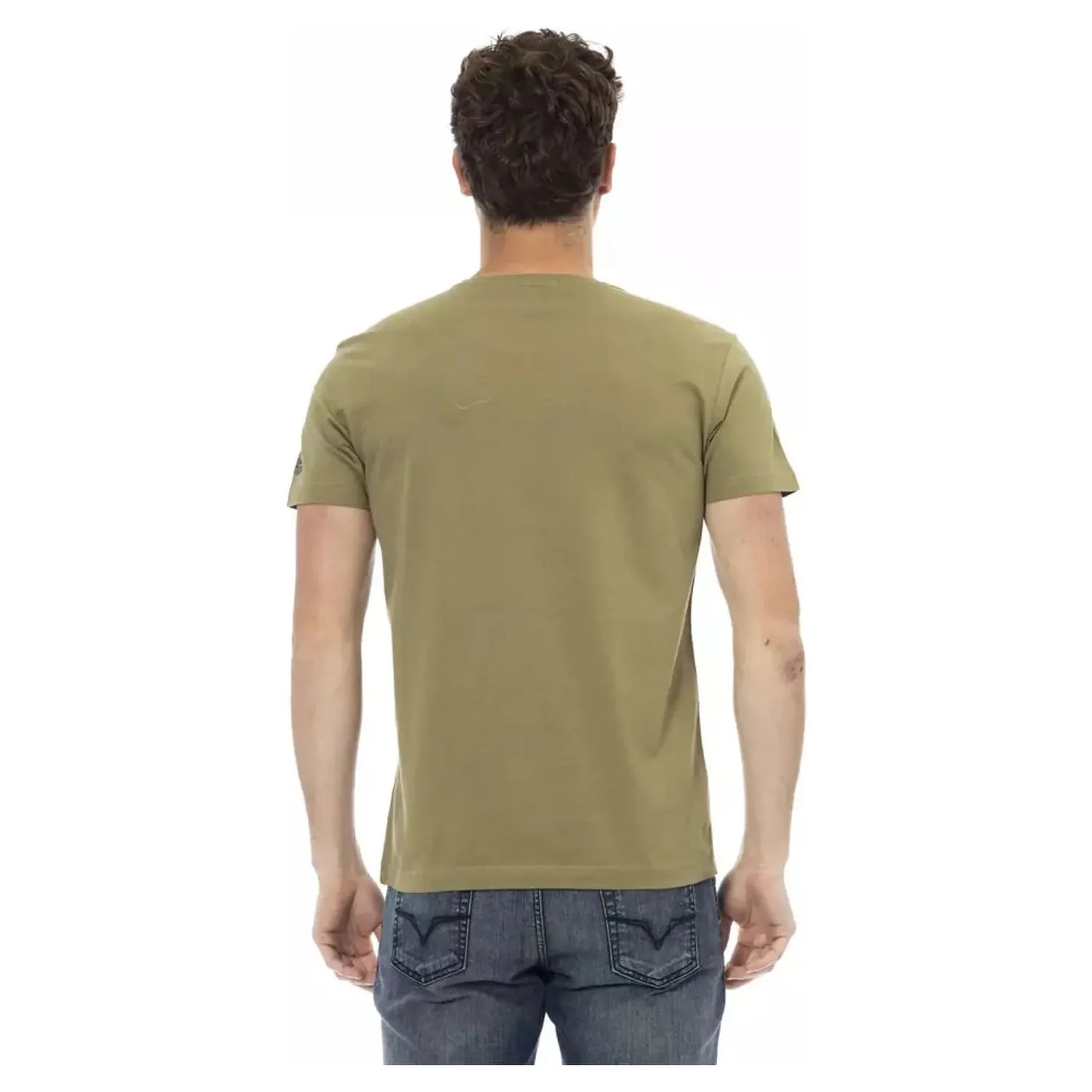 Trussardi Action Elegant Green Tee with Artistic Front Print green-cotton-t-shirt-46