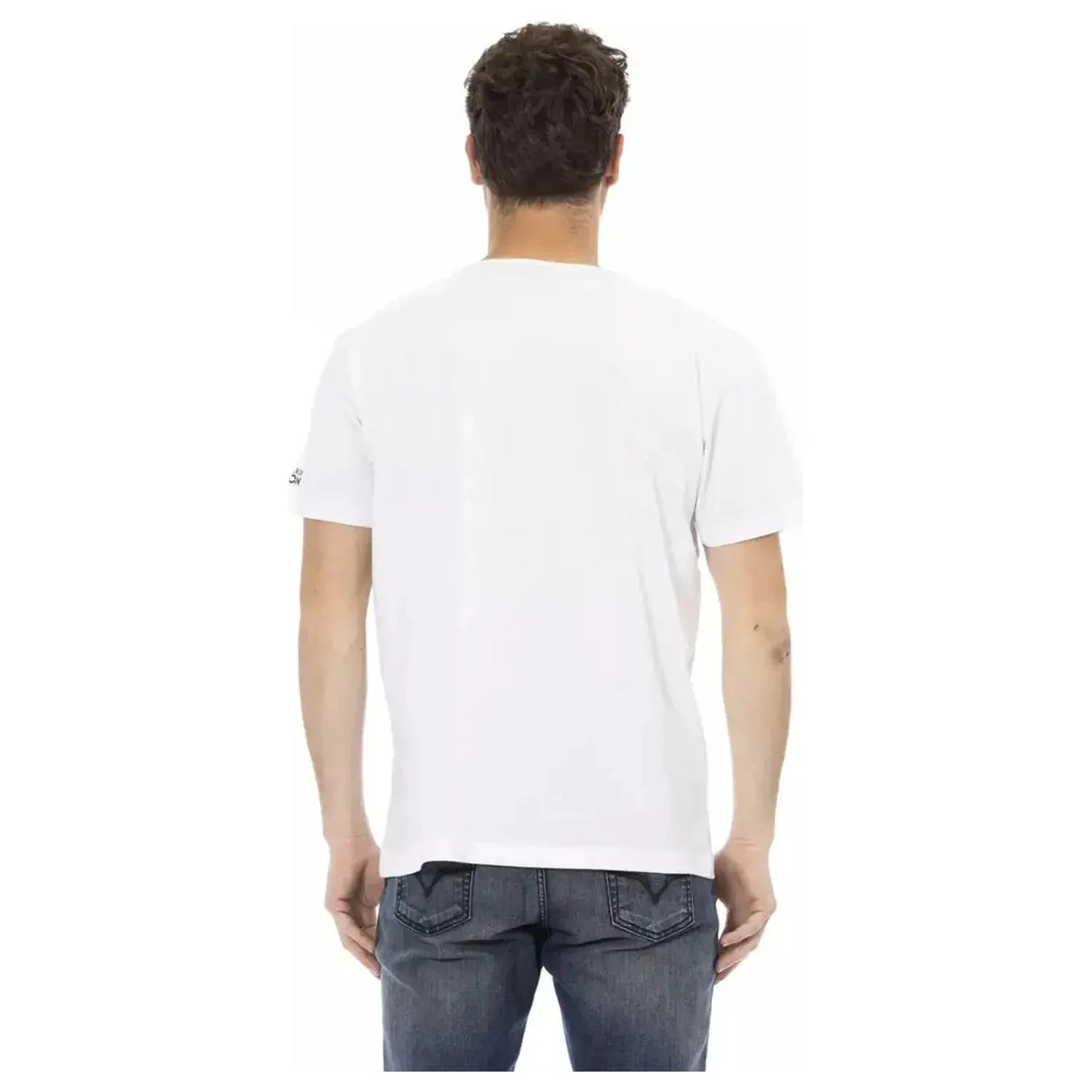 Trussardi Action Elegant White Tee with Graphic Charm white-cotton-t-shirt-95