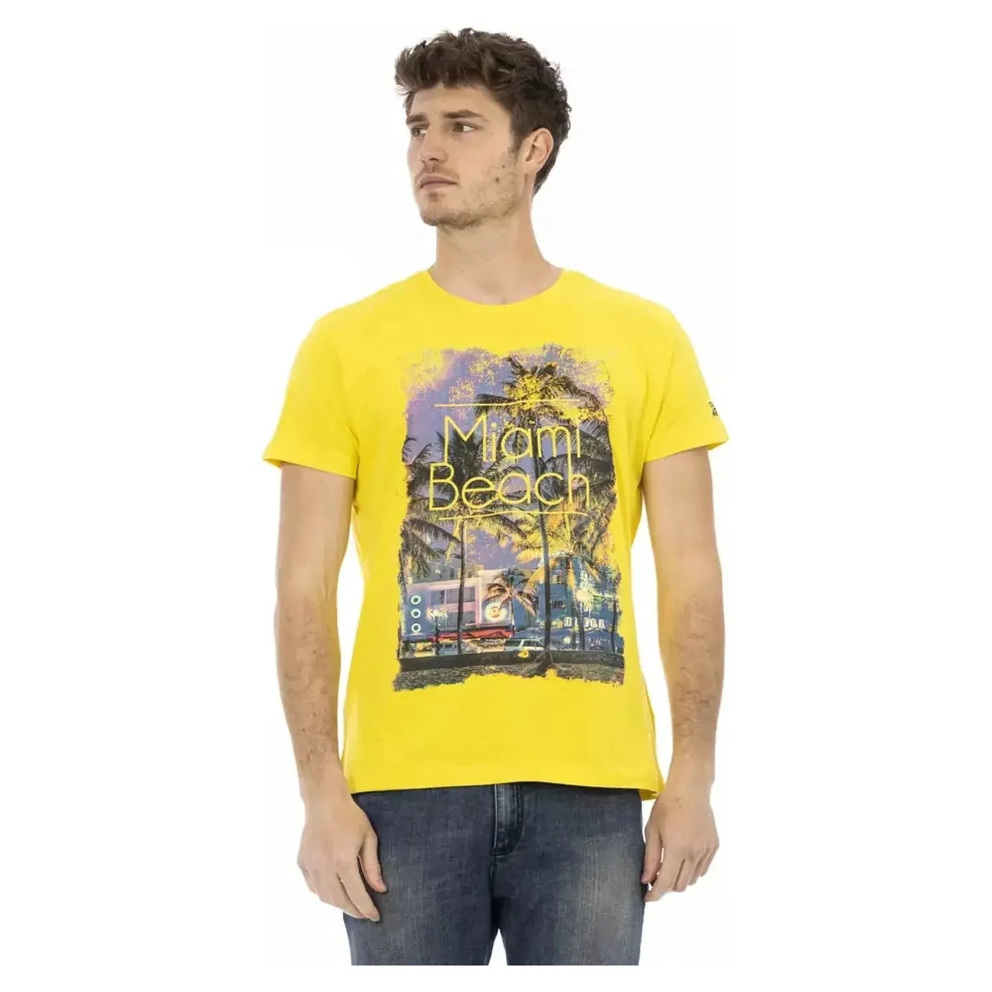 Trussardi Action Sunshine Yellow Cotton Blend T-Shirt yellow-cotton-t-shirt-11