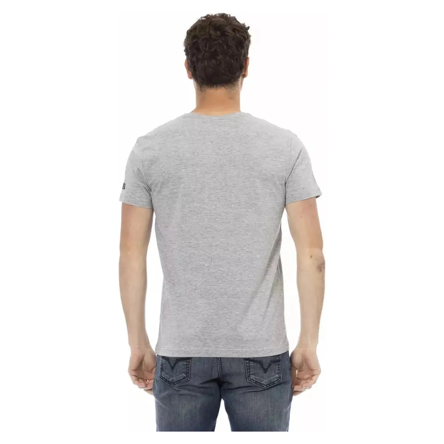 Trussardi Action Sleek Summer Gray T-Shirt with Front Print gray-cotton-t-shirt-80