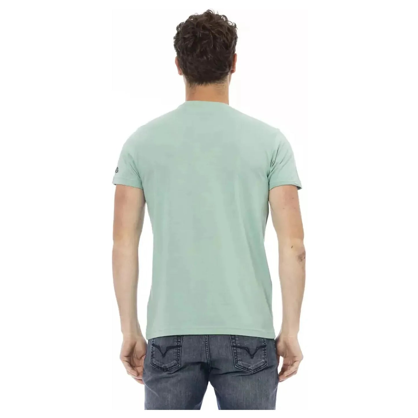 Trussardi Action Casual Chic Green Tee with Graphic Appeal green-cotton-t-shirt-53