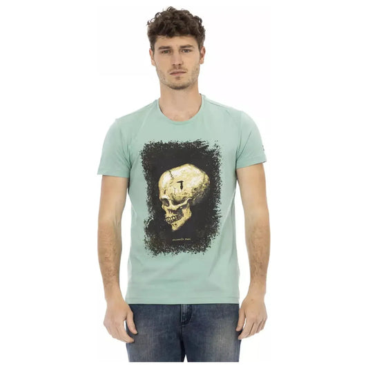 Trussardi Action Casual Chic Green Tee with Graphic Appeal green-cotton-t-shirt-53
