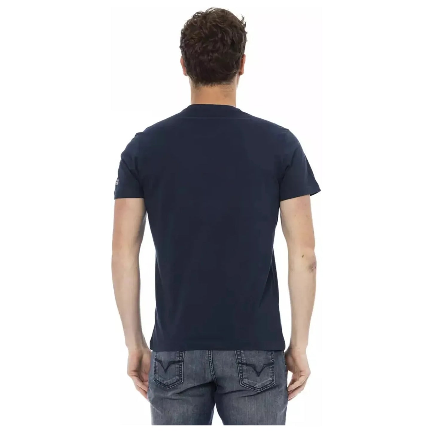 Trussardi Action Elegant Blue Short Sleeve Round Neck Tee blue-cotton-t-shirt-47