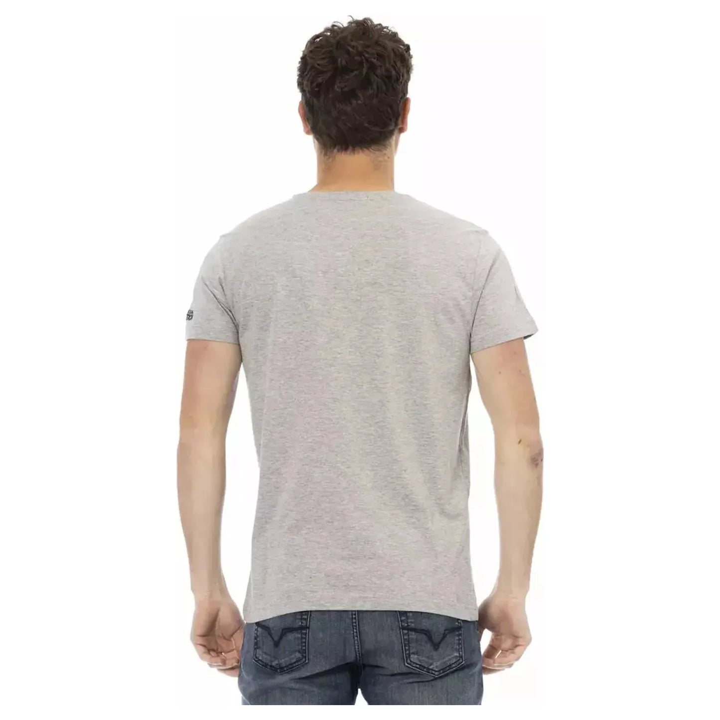 Trussardi Action Sleek Gray Short Sleeve Round Neck Tee gray-cotton-t-shirt-78