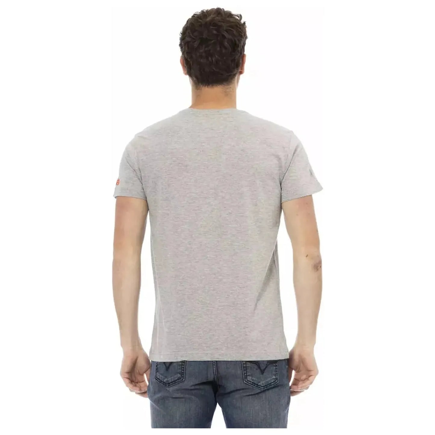 Trussardi Action Sleek Gray Cotton-Blend T-Shirt for Men gray-cotton-t-shirt-79