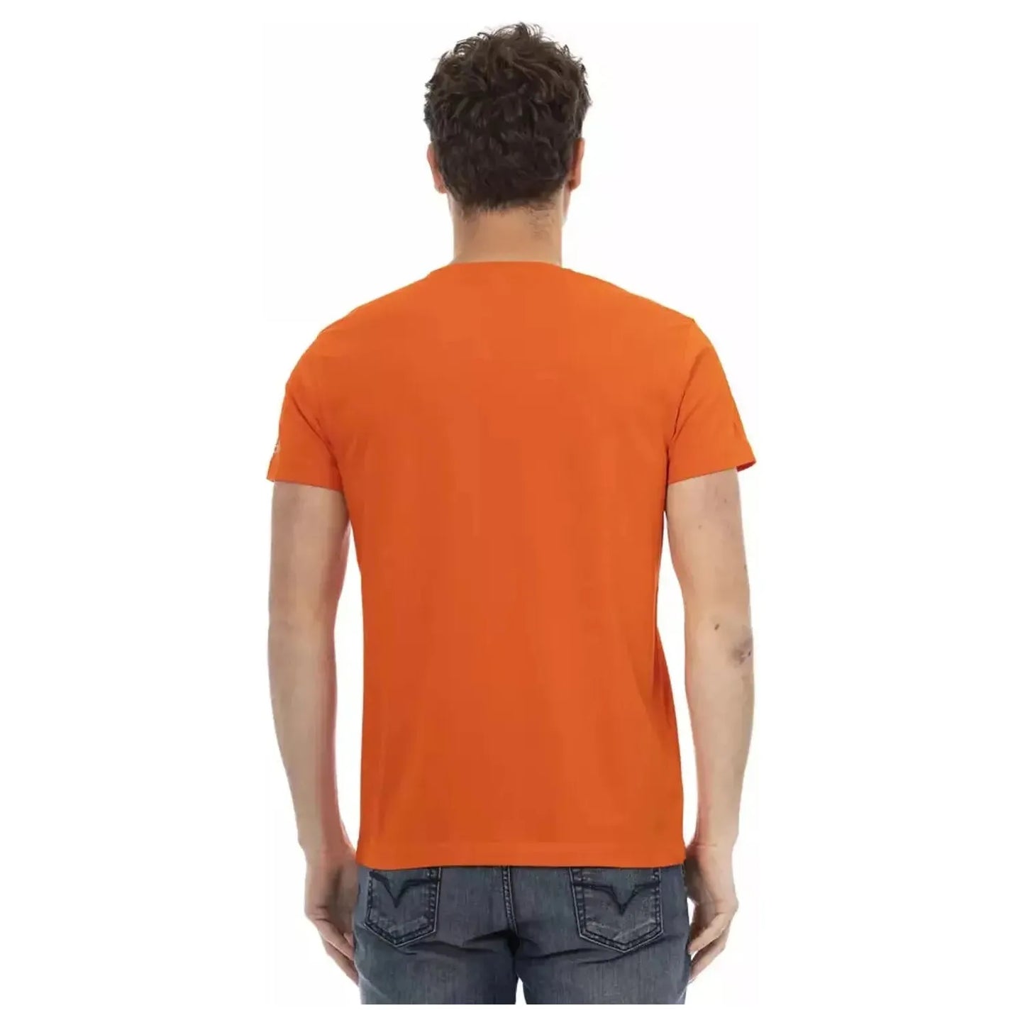 Trussardi Action Sunset Hue Cotton Blend Tee orange-cotton-t-shirt-24