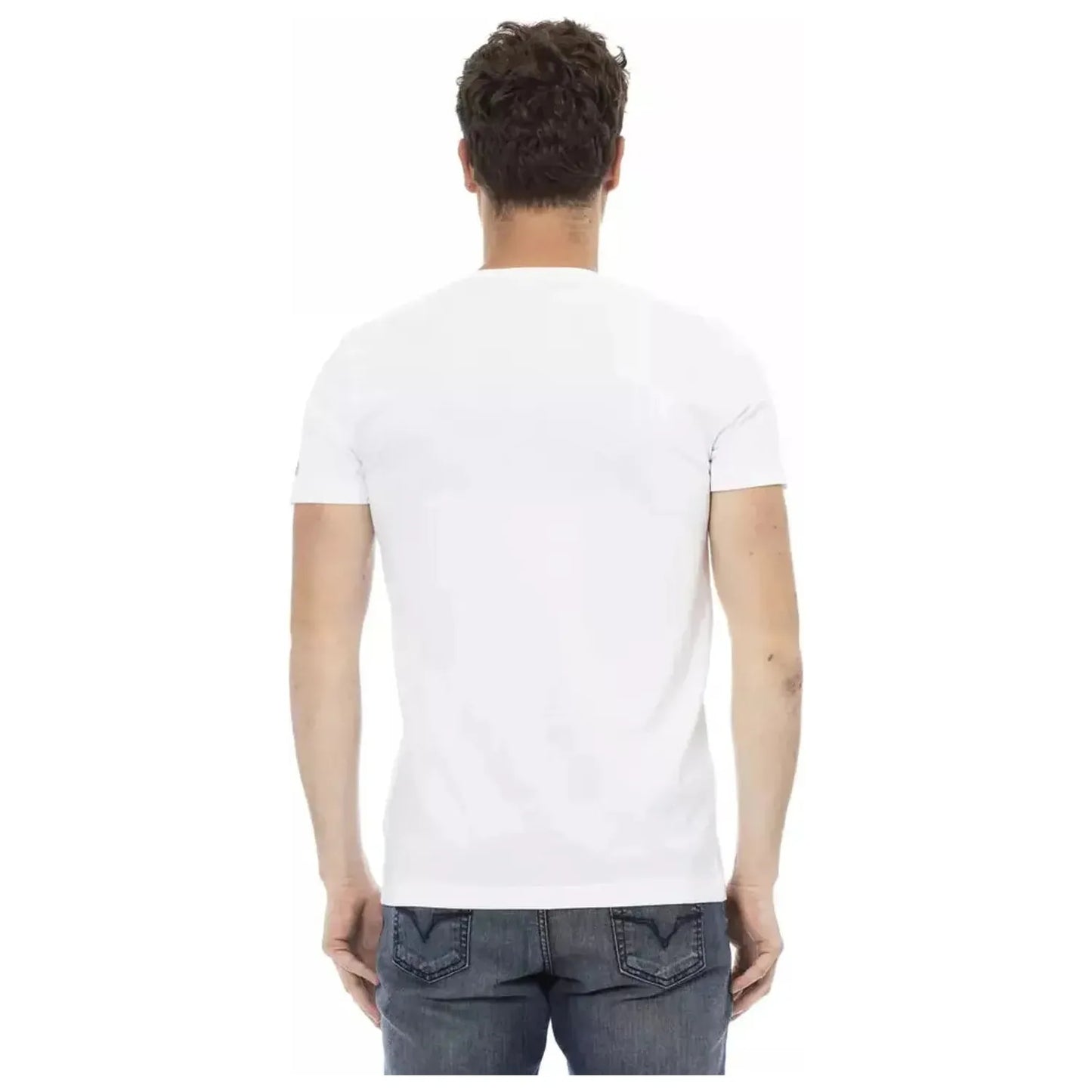 Trussardi Action Elegant V-Neck Short Sleeve T-Shirt white-cotton-t-shirt-30