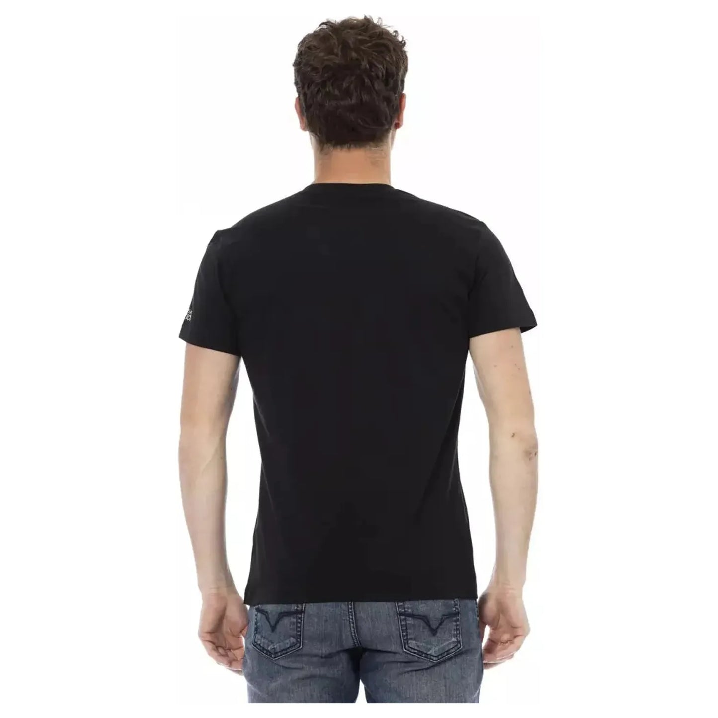 Trussardi Action Elegant Short Sleeve V-Neck Tee black-cotton-t-shirt-66