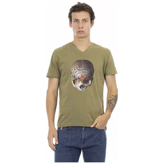 Trussardi Action Elegant V-Neck Tee with Chic Front Print green-cotton-t-shirt-50 product-22860-1740062403-31-25ab80a0-f63.webp