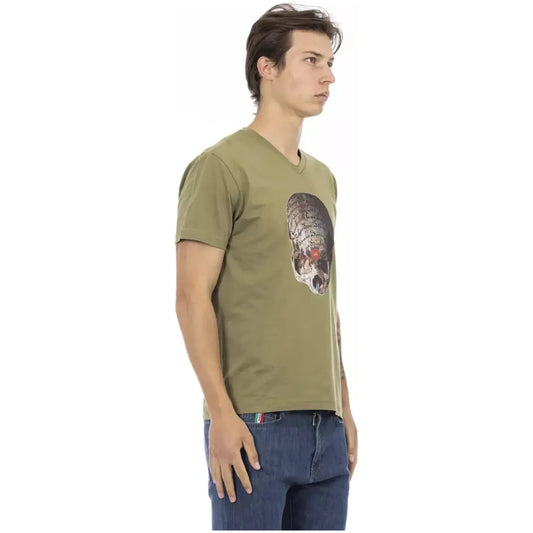 Trussardi Action Elegant V-Neck Tee with Chic Front Print green-cotton-t-shirt-50 product-22860-2007486327-24-e89a0294-19f.webp