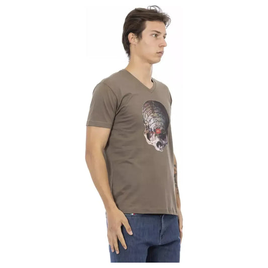 Trussardi Action Elevated Casual Brown V-Neck Tee brown-cotton-t-shirt-8 product-22863-526069400-17-4ff11cc6-be5.webp