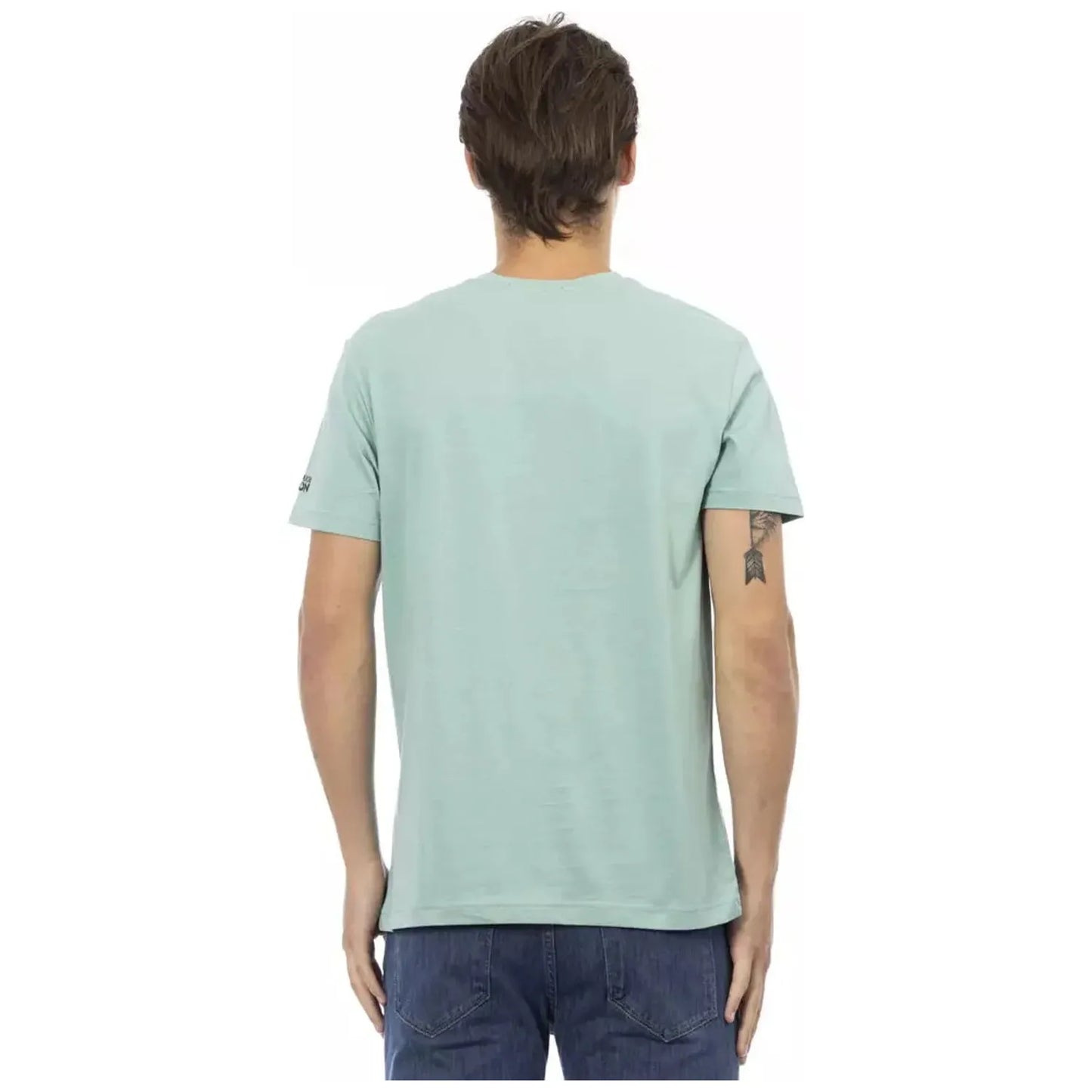 Trussardi Action Vibrant Green V-Neck T-Shirt with Front Print green-cotton-t-shirt-7
