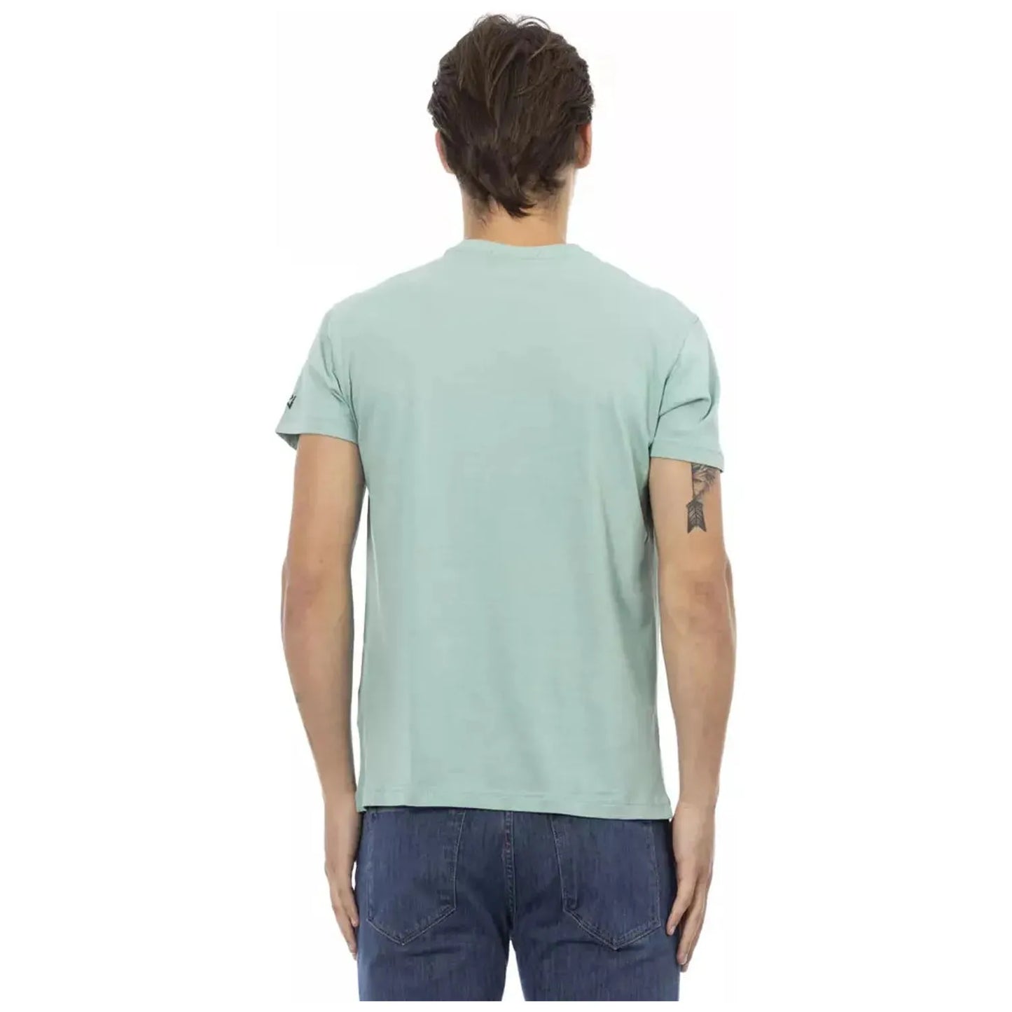 Trussardi Action Elegant Short Sleeve V-Neck Tee green-cotton-t-shirt-34