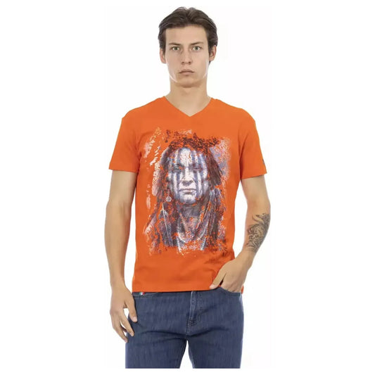 Trussardi Action Elegant V-Neck Tee with Vibrant Front Print orange-cotton-t-shirt-7 product-22874-1343108004-29-25e3ef9f-6ea.webp