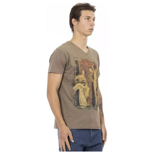 Trussardi Action Elegant V-Neck Tee with Chic Front Print brown-cotton-t-shirt-1 product-22876-375215106-23-ddff0831-ff6.webp