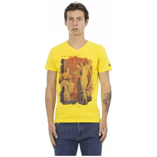 Trussardi Action Sunshine Yellow V-Neck Tee with Graphic Charm yellow-cotton-t-shirt-5 product-22877-532665489-23-420ab629-8a0.webp