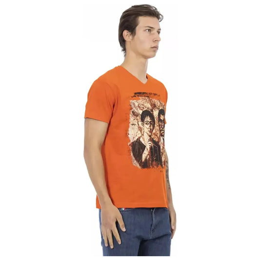 Trussardi Action Orange V-Neck Tee with Graphic Charm orange-cotton-t-shirt-6 product-22881-1825713842-19-c0b555ab-11a.webp