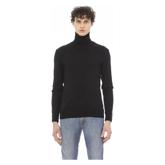 Baldinini Trend Elegant Turtleneck Sweater with Monogram Accent black-sweater-85