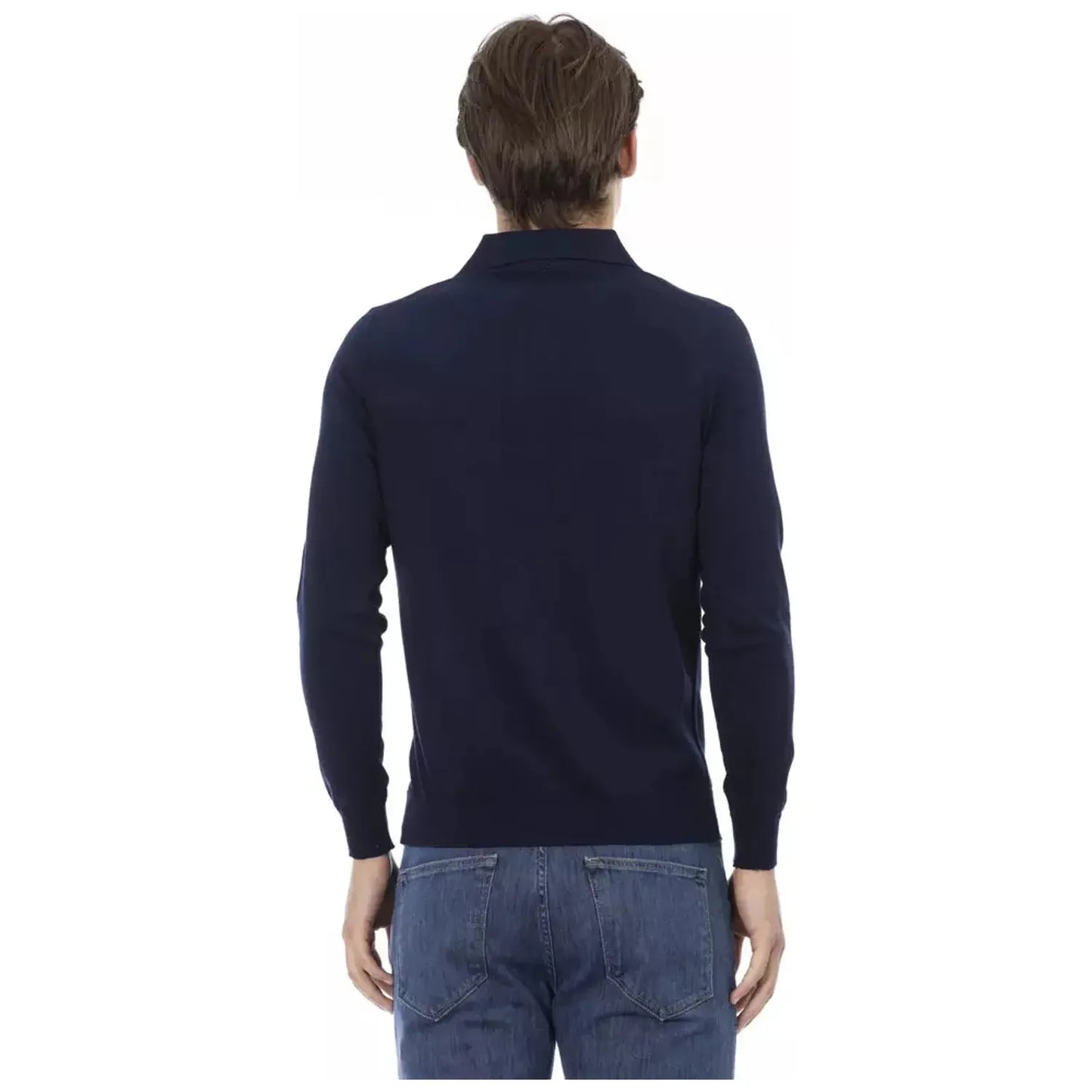 Baldinini Trend Elegant Cotton Long Sleeve Collared Shirt blue-cotton-shirt-50