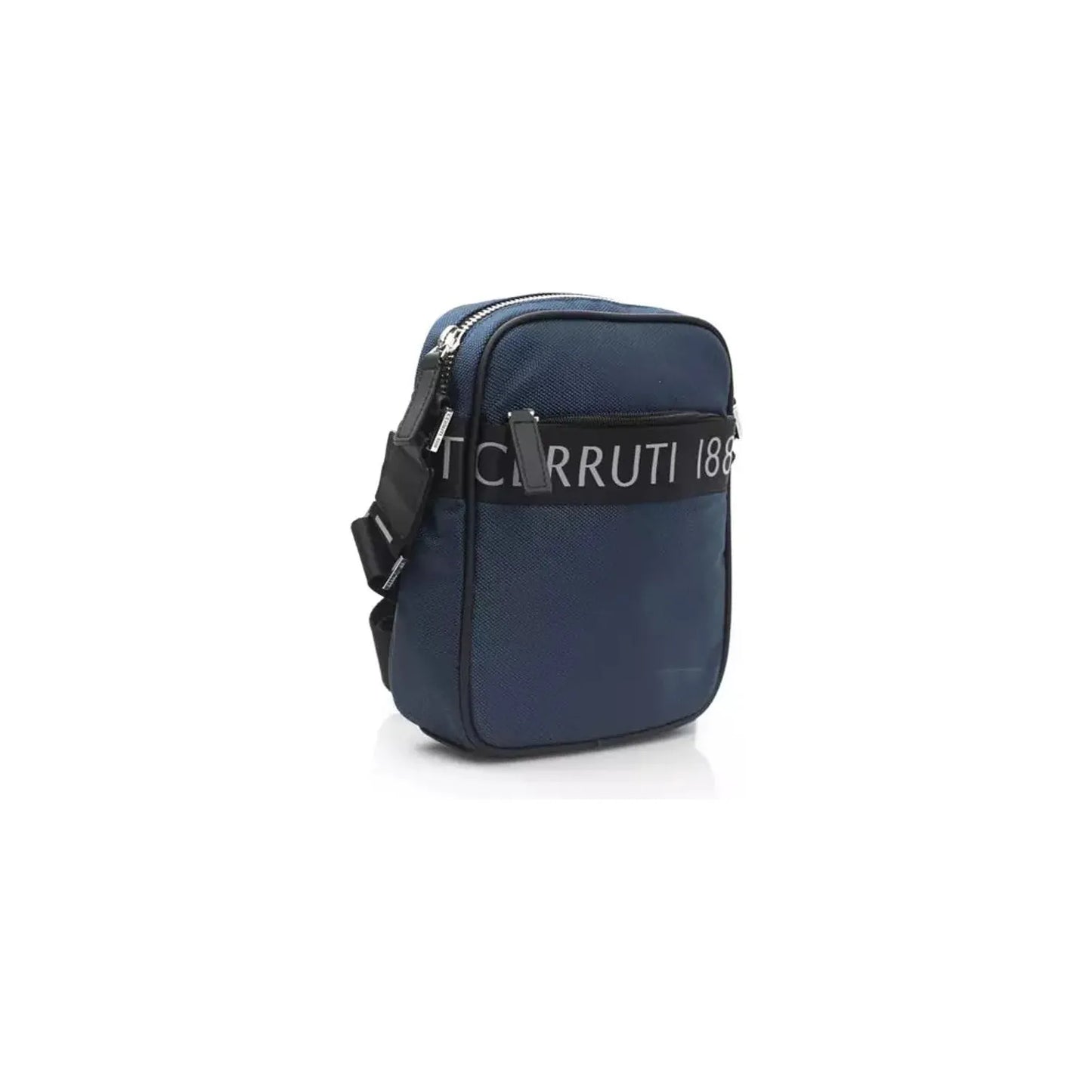 Cerruti 1881 Elegant Blue Nylon-Leather Messenger Bag blue-nylon-messenger-bag