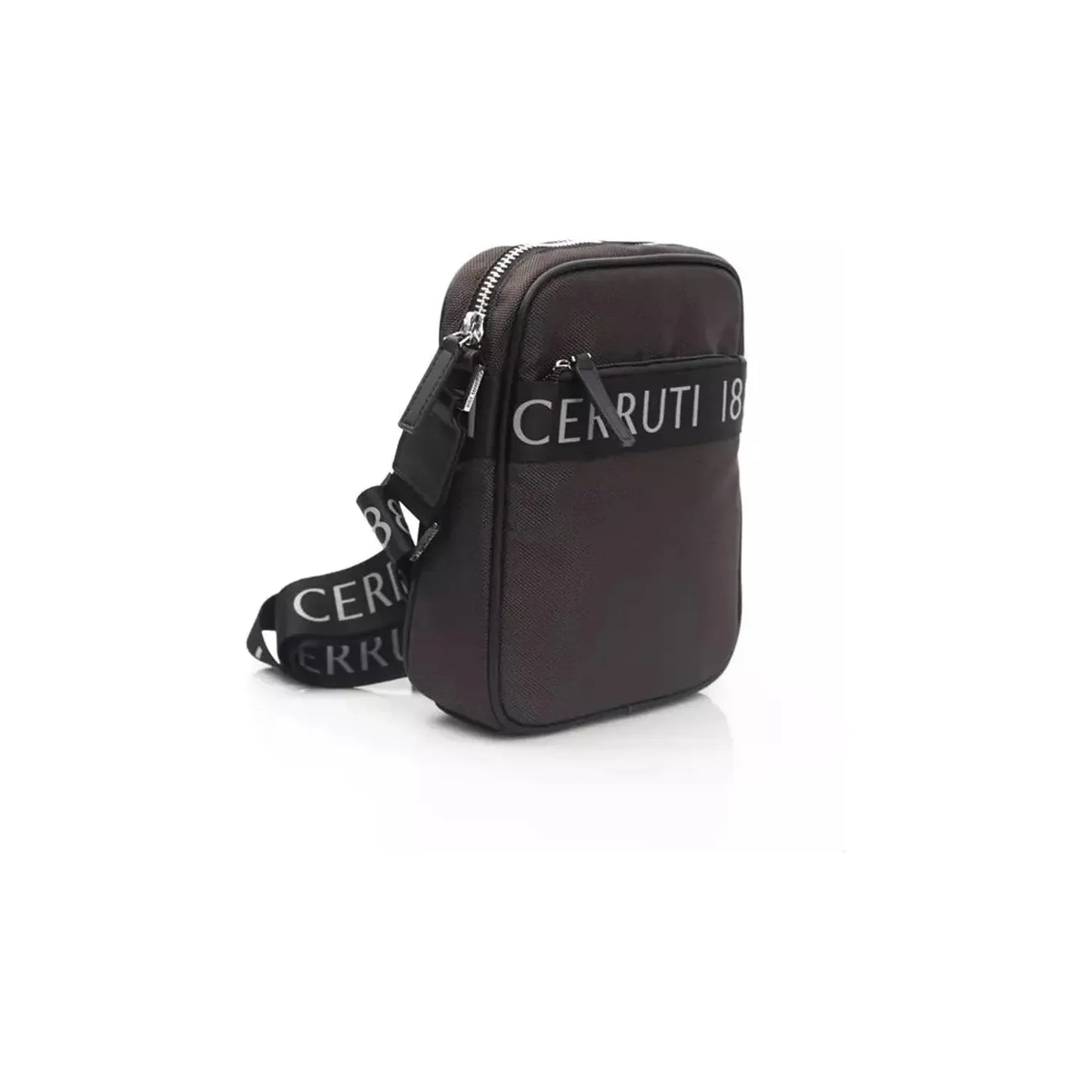 Cerruti 1881 Elegant Brown Nylon-Leather Messenger Bag brown-nylon-messenger-bag