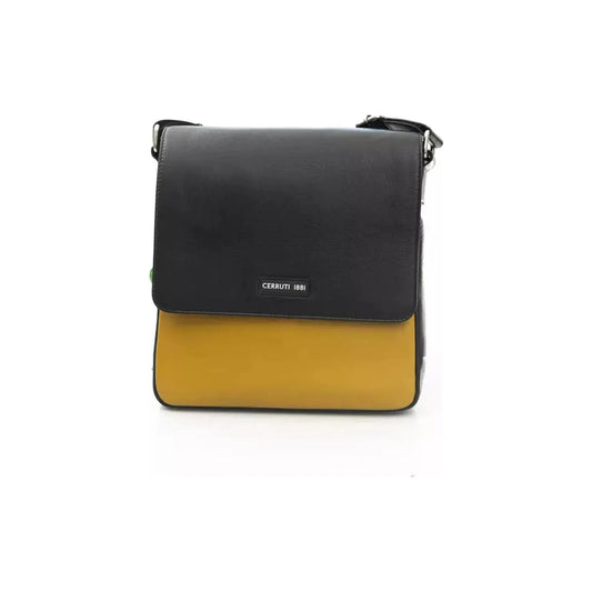 Cerruti 1881 Elegant Yellow Leather Crossbody Bag yellow-leather-messenger-bag